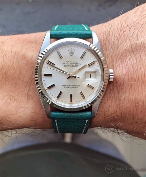 rolex with blue band|men's rolex watches leather band.